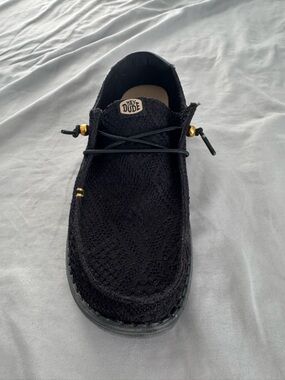 Hey Dude Black Slip-On Loafer with Gold Accent